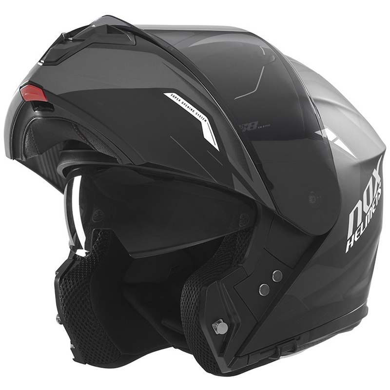 Preklopna motociklistička kaciga NOX N968 Ultra mat crno-bijela