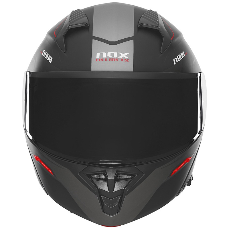 Motociklistička kaciga na preklop NOX N968 Ultra mat crno-crvena