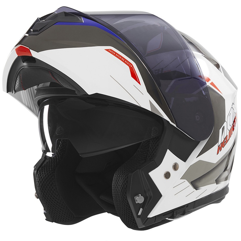 Motociklistička kaciga na preklop NOX N968 Ultra bijelo-siva