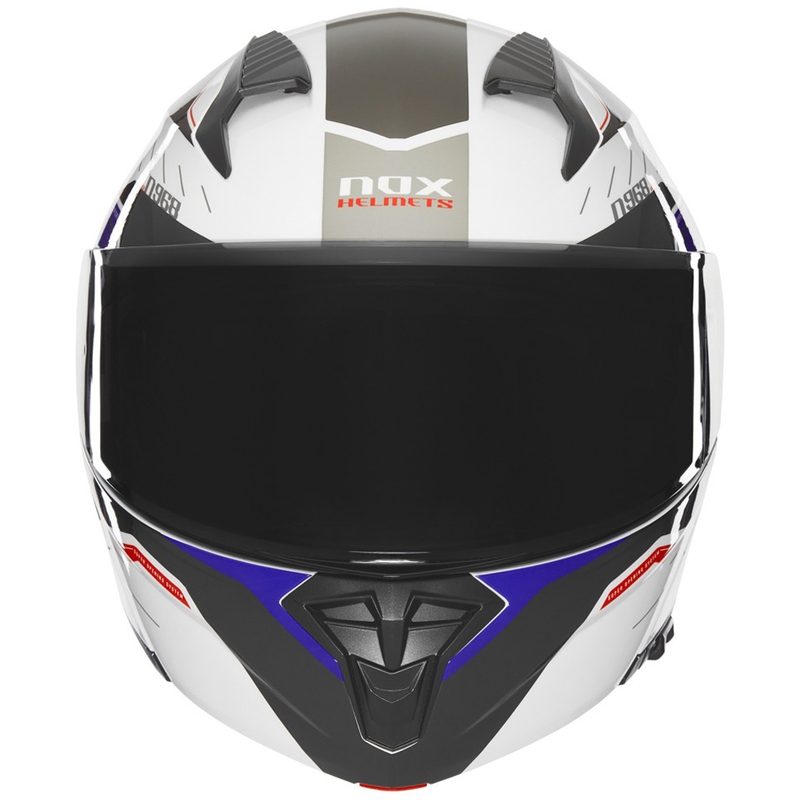 Motociklistička kaciga na preklop NOX N968 Ultra bijelo-siva