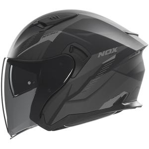 Otvorena motociklistička kaciga NOX N130 Myst mat crno-srebrna