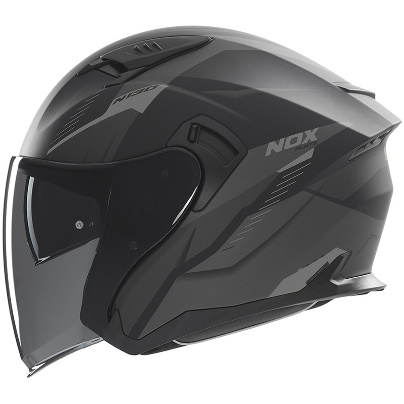 Otvorena motociklistička kaciga NOX N130 Myst mat crno-srebrna
