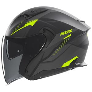 Otvorena motociklistička kaciga NOX N130 Myst mat crno-fluo žuta