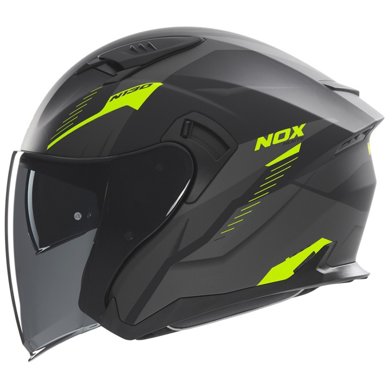 Otvorena motociklistička kaciga NOX N130 Myst mat crno-fluo žuta