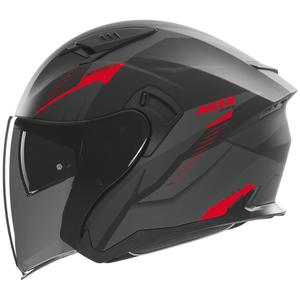Otvorena motociklistička kaciga NOX N130 Myst mat crno-crvena