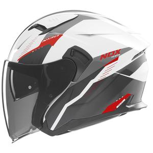 Otvorena motociklistička kaciga NOX N130 Myst bijelo-crno-crvena