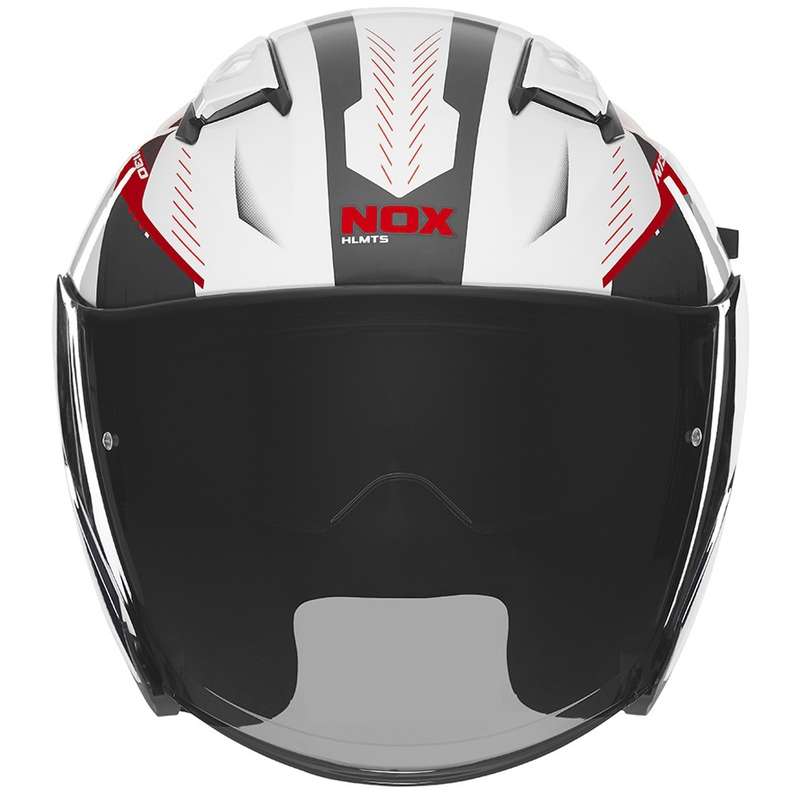 Otvorena motociklistička kaciga NOX N130 Myst bijelo-crno-crvena