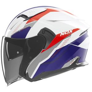 Otvorena motociklistička kaciga NOX N130 Myst bijelo-plavo-crvena