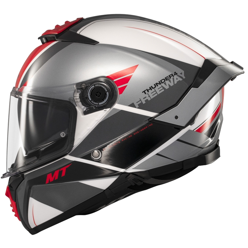 Integralna motociklistička kaciga MT Thunder 4 SV Freeway crno-sivo-crvena