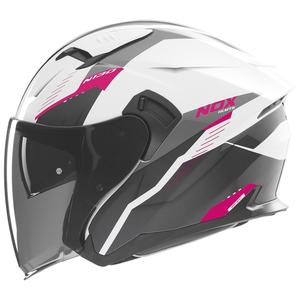 Otvorena motociklistička kaciga NOX N130 Myst bijelo-crno-roza