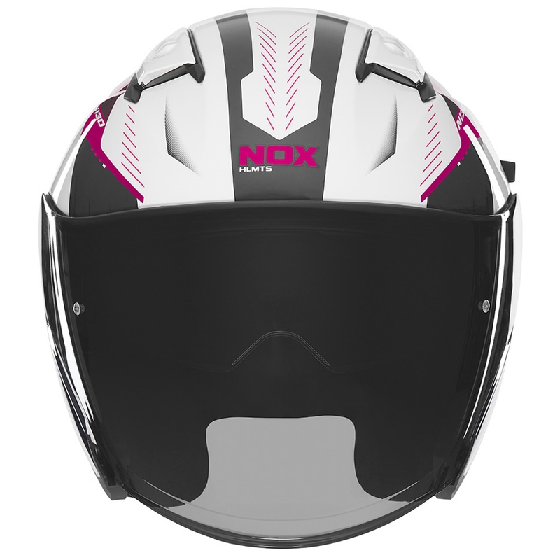 Otvorena motociklistička kaciga NOX N130 Myst bijelo-crno-roza