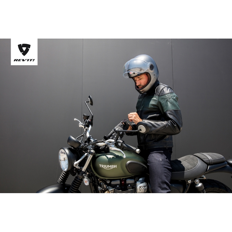 Revit Nova Vintage motoristička jakna crno-tamno zelena