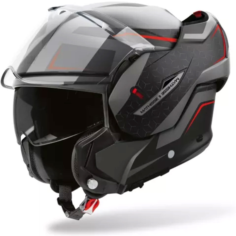 Airoh Mathisse 2 Magnet preklopna motociklistička kaciga mat sivo-crno-crvena