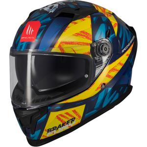 Motociklistička kaciga koja pokriva cijelo lice MT Braker SV Fury plavo-žuta