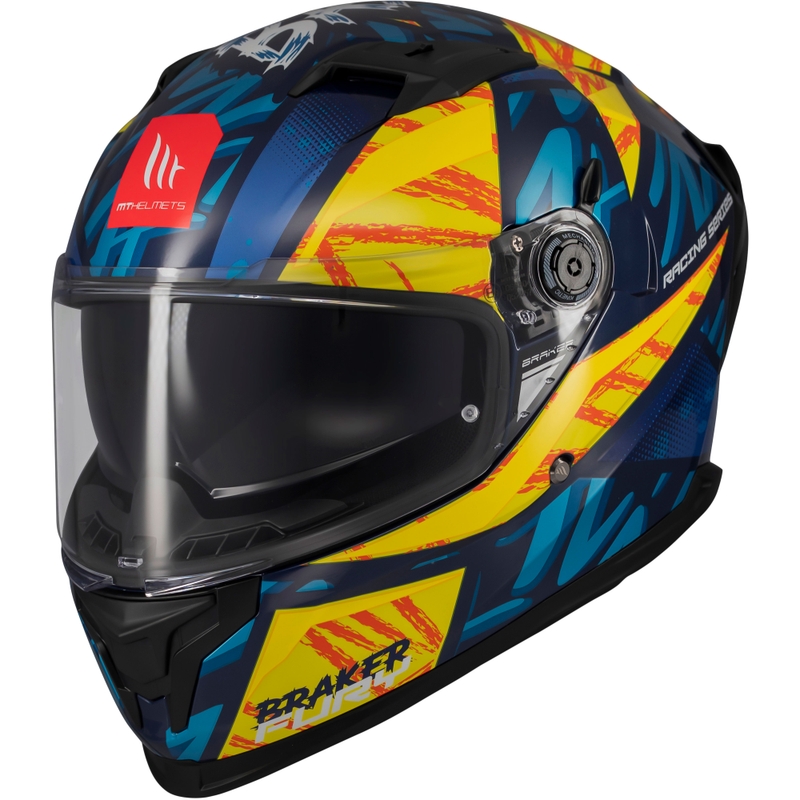 Motociklistička kaciga koja pokriva cijelo lice MT Braker SV Fury plavo-žuta