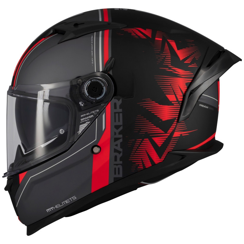 Motociklistička kaciga koja pokriva cijelo lice MT Braker SV Charm mat crno-crvena