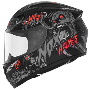 Dječja full face motociklistička kaciga NOX N731 ZUMBI mat crno-crvena