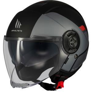 Otvorena motociklistička kaciga MT Viale SV S Advance mat crno-siva