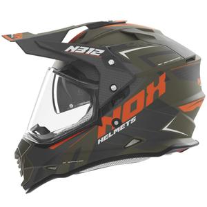 Enduro motociklistička kaciga NOX N312 Vapor mat kaki-narančasta
