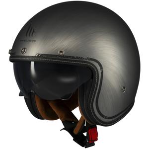 Otvorena motociklistička kaciga MT Le Mans 2 SV Ogrebana kromirana mat siva