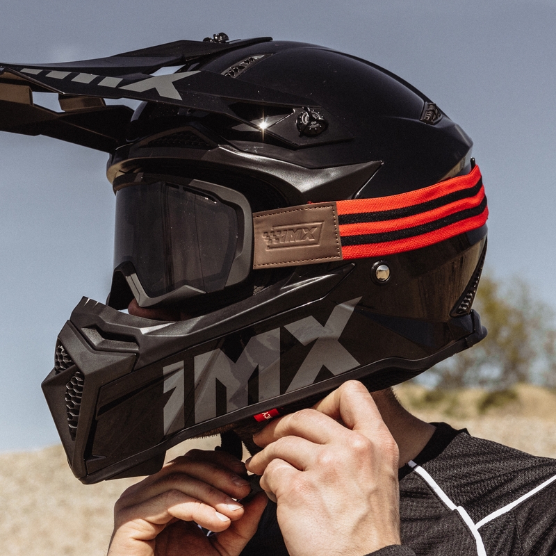 Motocross naočale iMX Endurance Rust crno-crvene s dimljenim pleksiglasom