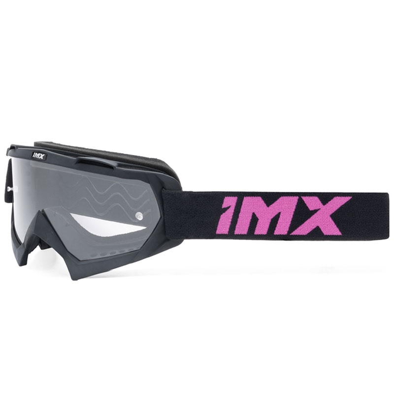 Motocross naočale iMX Mud crno-ružičaste s prozirnim pleksiglasom