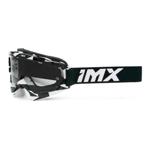 Motocross naočale iMX Mud bijelo-crne s prozirnim pleksiglasom