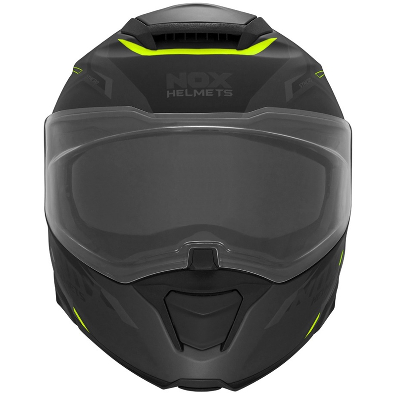 Preklopna motociklistička kaciga NOX N967 Synchro mat crno-fluo žuta