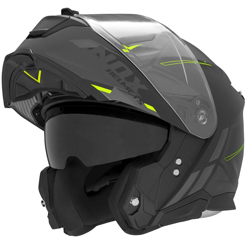 Preklopna motociklistička kaciga NOX N967 Synchro mat crno-fluo žuta