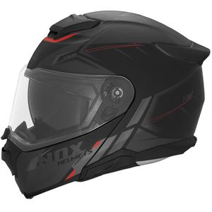 Motociklistička kaciga na preklop NOX N967 Synchro mat crno-crvena