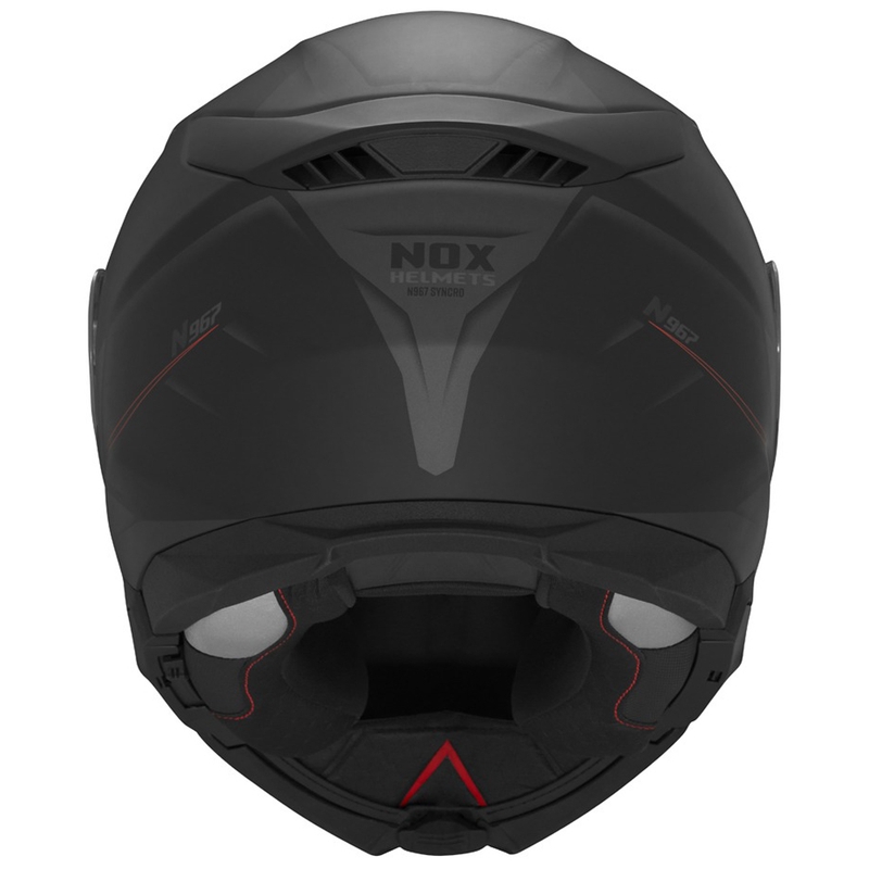 Preklopna motociklistička kaciga NOX N967 Synchro mat crno-crvena