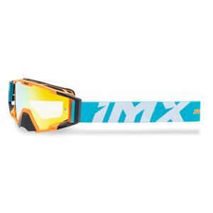 Naočale za motocross iMX Sand narančasto-plavo-bijele s iridij pleksiglasom