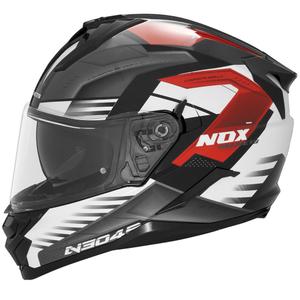 Motociklistička kaciga za cijelo lice NOX N304S CARVER crno-bijelo-crvena