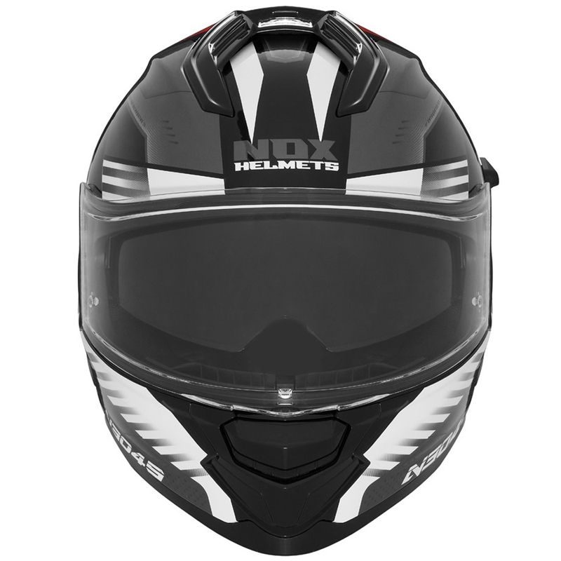 Motociklistička kaciga za cijelo lice NOX N304S CARVER crno-bijelo-crvena