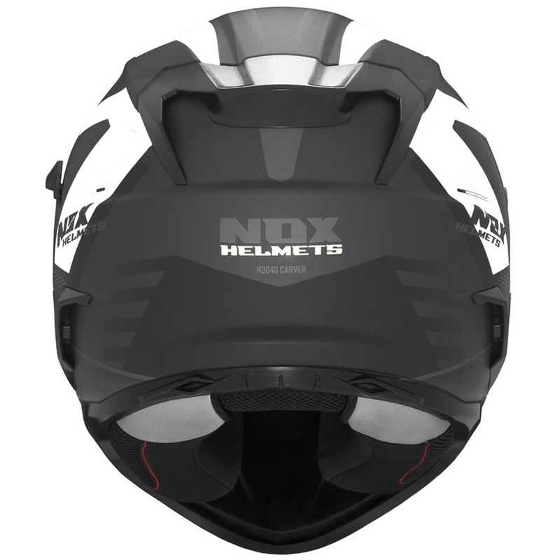 Motociklistička kaciga za cijelo lice NOX N304S CARVER mat crno-bijela