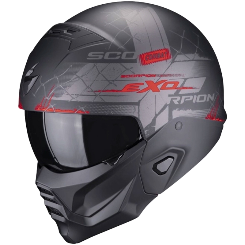 Otvorena kaciga s maskom Scorpion EXO-COMBAT II Xenon crno-crvena mat