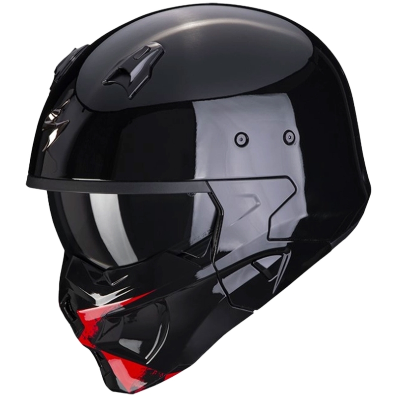 Otvorena kaciga s maskom SCORPION COVERT-X TANKER crno-crvena