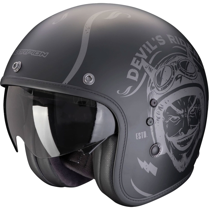Otvorena motociklistička kaciga Scorpion Belfast Evo ROMEO mat crno-srebrna rasprodaja