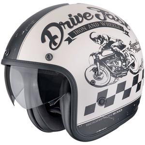Otvorena motociklistička kaciga Scorpion Belfast Evo DRIVE FAST mat krem-crna