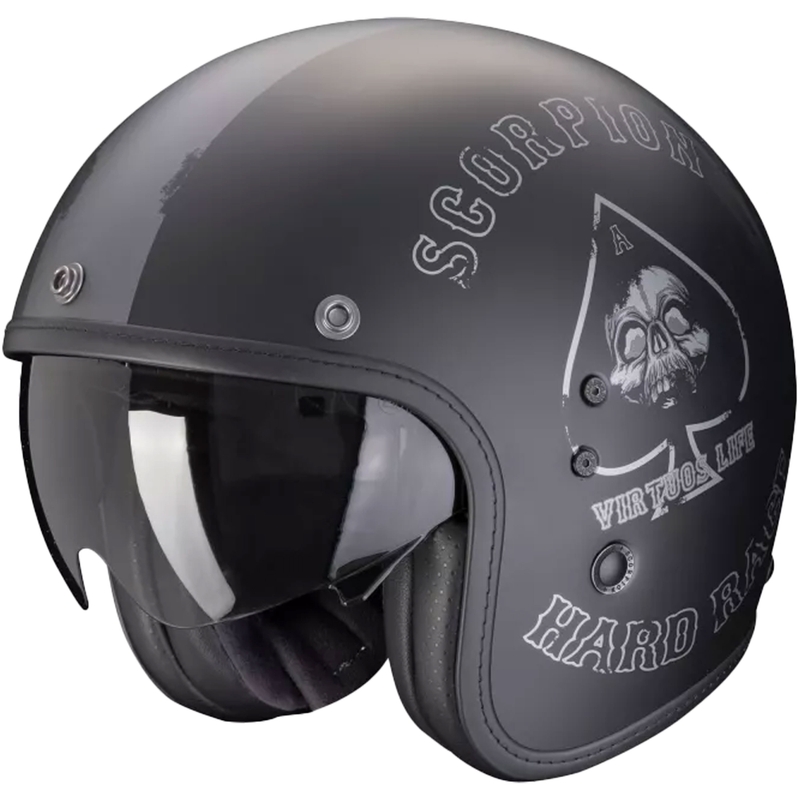 Scorpion Belfast Evo Spade otvorena motociklistička kaciga mat crno-srebrna