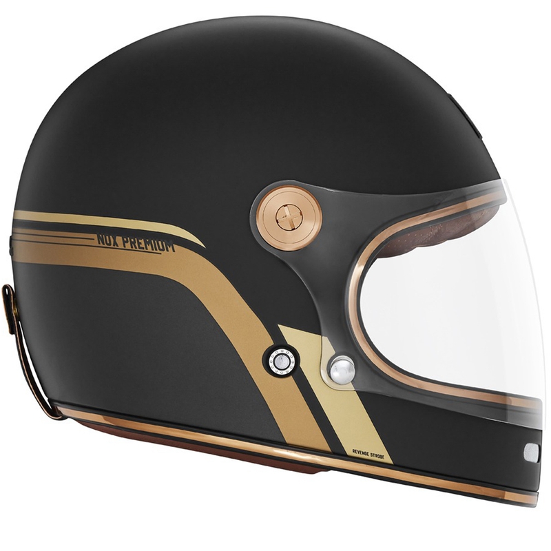 NOX PREMIUM REVENGE motociklistička kaciga za cijelo lice mat crno-zlatna
