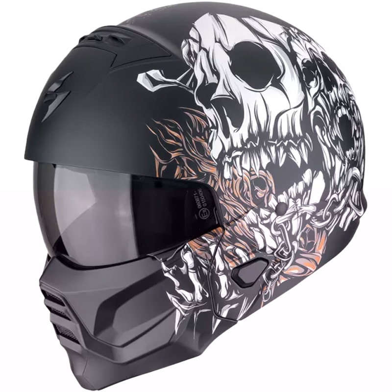 Scorpion EXO-COMBAT II GENESIS modularna motociklistička kaciga mat crno-bijelo-zlatna