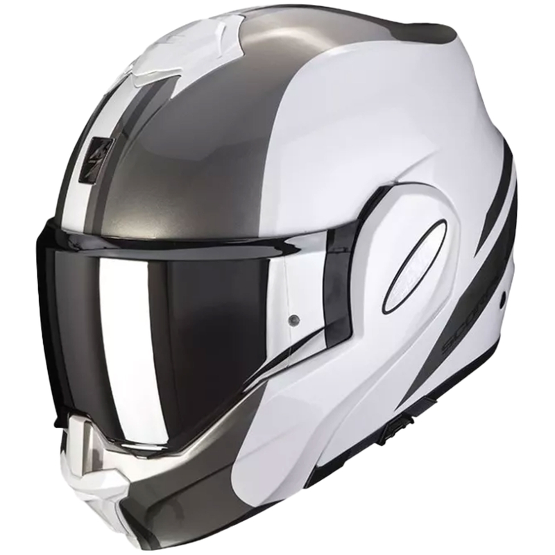 Motociklistička kaciga na preklop Scorpion EXO-TECH FORZA biserno bijelo-srebrna
