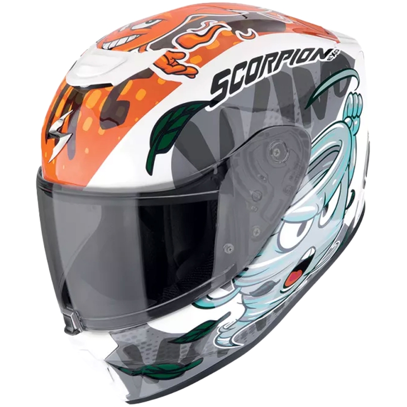 The4elements Scorpion EXO-JNR AIR The4elements motociklistička kaciga bijela-plava-narančasta