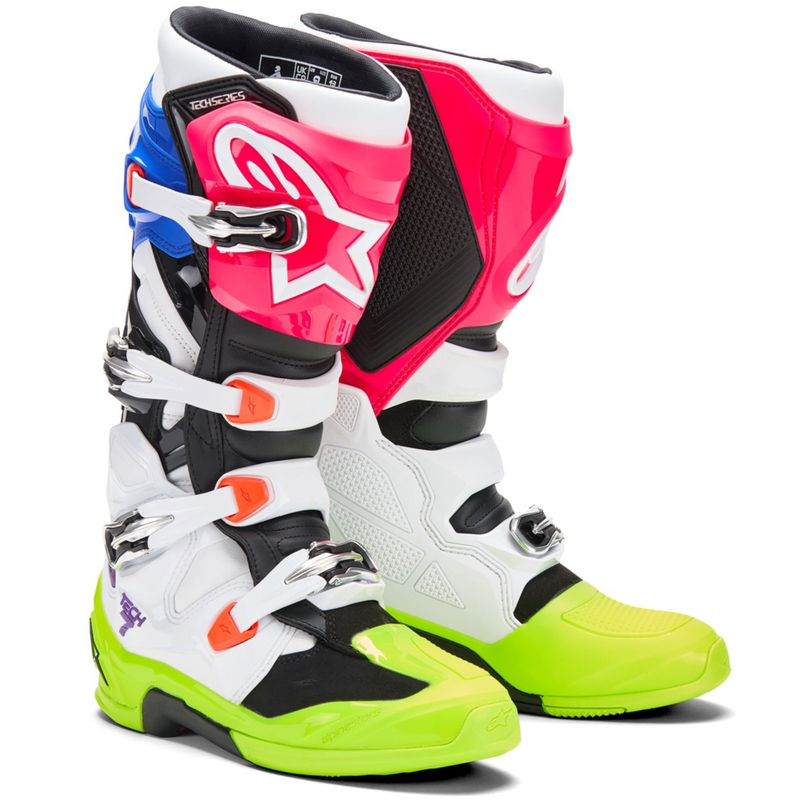 Alpinestars TECH 7 ograničeno izdanje višebojnih motokros čizama Hay