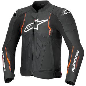 Alpinestars Dusk Airflow kožna motociklistička jakna crno-fluo crvena