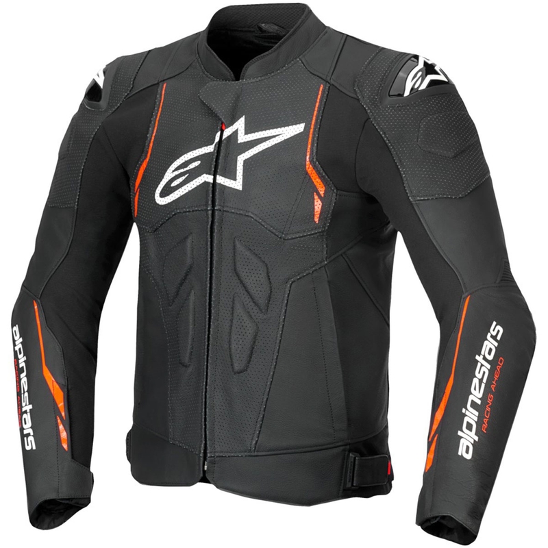 Alpinestars Dusk Airflow kožna motociklistička jakna crno-fluo crvena