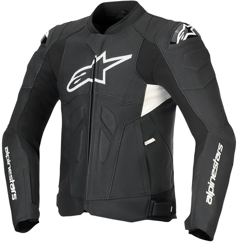 Alpinestars Dusk Airflow kožna motoristička jakna crno-bijela