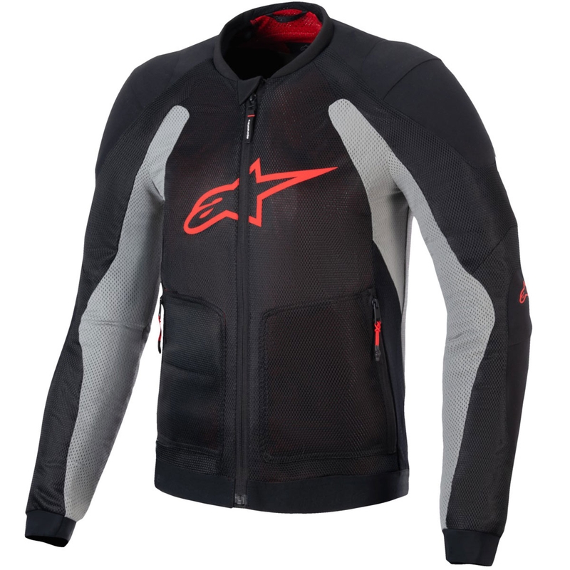 Alpinestars TROOP-AIR motoristička jakna crna-svijetlo siva-crvena
