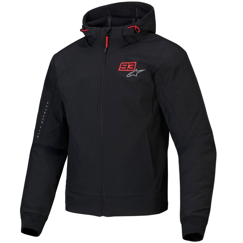 Alpinestars RADIUM TECH HOODIE MM93 motociklistička majica s kapuljačom crno-crveno-siva